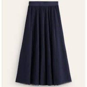 Boden Tulle Full Midi Skirt Color: Navy Size 8